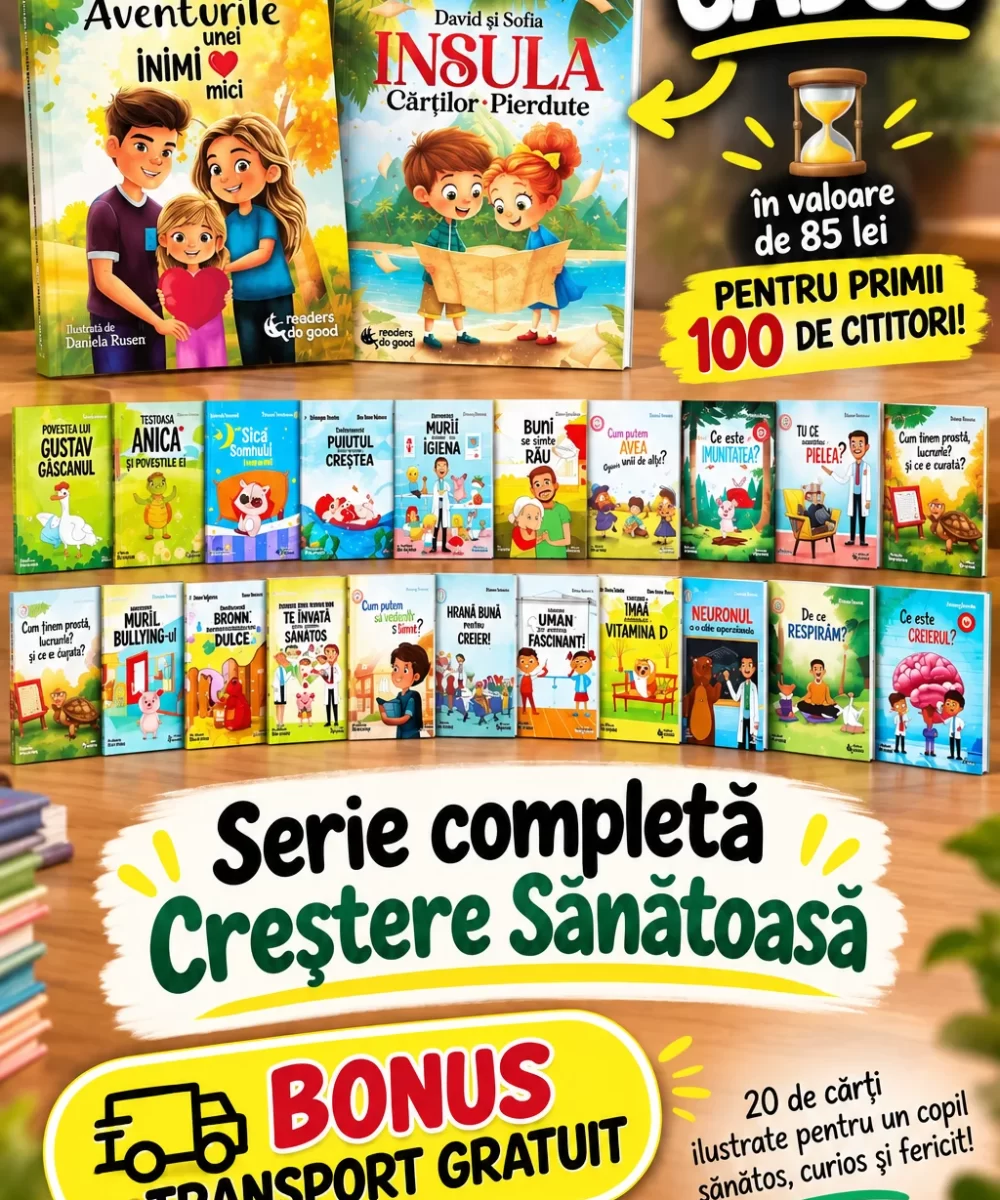 COLECȚIE Creștere Sănătoasă Copil cu 20 de cărți + 2 cărți mari CADOU