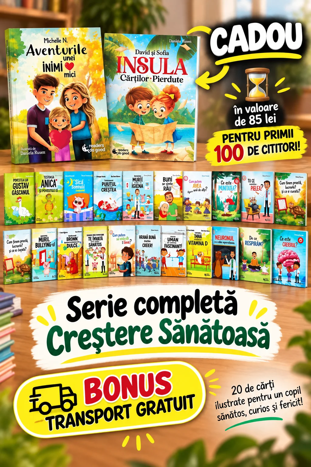 COLECȚIE Creștere Sănătoasă Copil cu 20 de cărți + 2 cărți mari CADOU